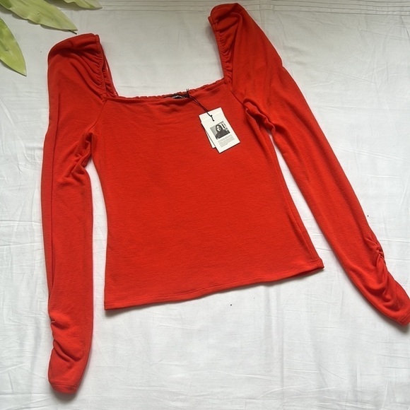 Nwt Something Navy Square Neck Slim Knit Top - Picture 3 of 8
